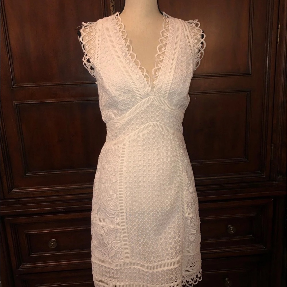 French Connection white lace dress
